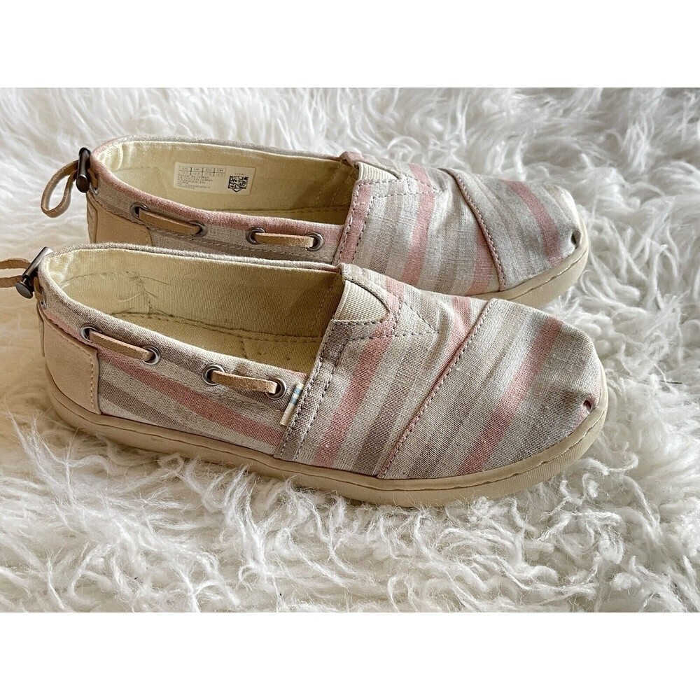 TOMS Girls Size 13.5 Pink Tan Casual Sneakers Shoes
